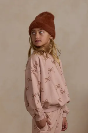 Rylee   Cru Sweat-shirt décontracté bébé-enfant | Nœuds Rose pâle