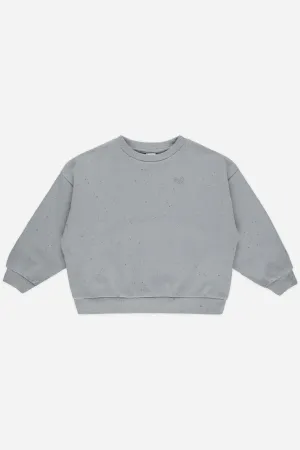 Rylee   Cru Sweat-shirt décontracté bébé/enfant | Bleu poussiéreux