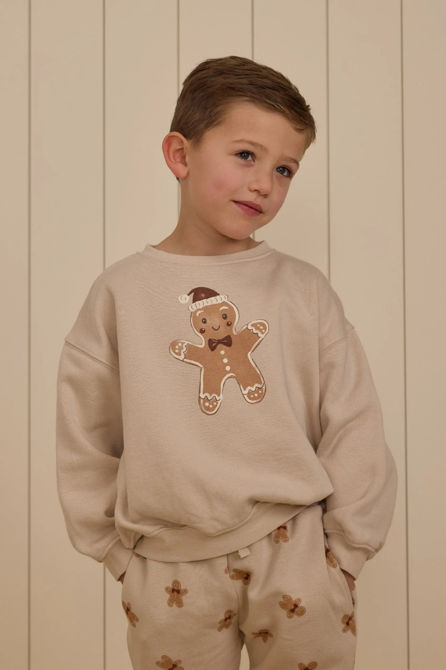 Rylee   Cru Sweat-shirt décontracté bébé/enfant | Pierre pain d'épice