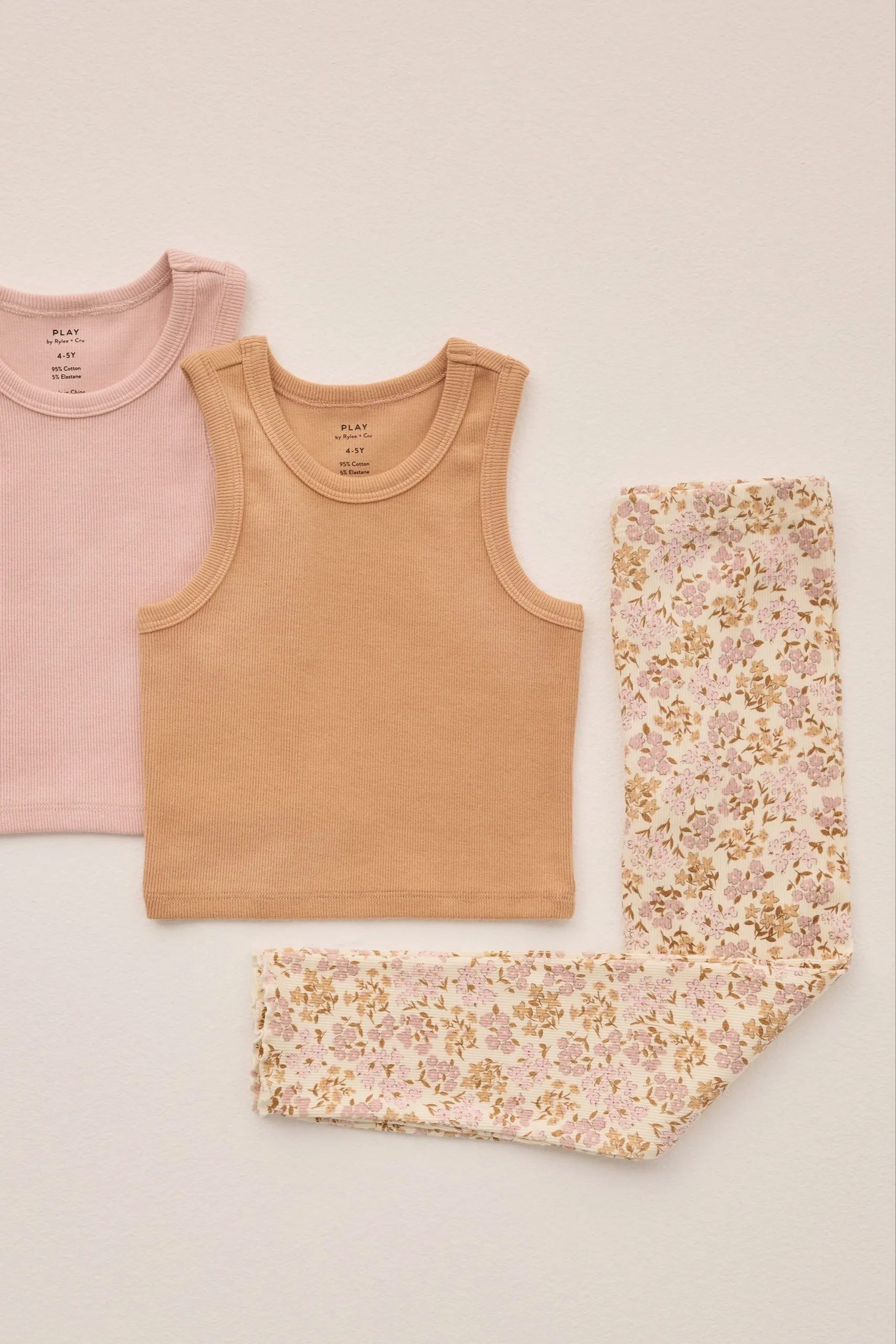 Rylee   Cru Ensemble de Legging Côtelé pour Bébé/Enfant | Fleur Sauvage/Pamplemousse