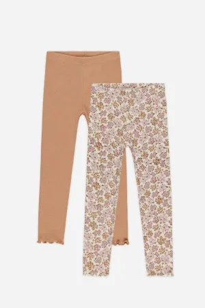 Rylee   Cru Ensemble de Legging Côtelé pour Bébé/Enfant | Fleur Sauvage/Pamplemousse