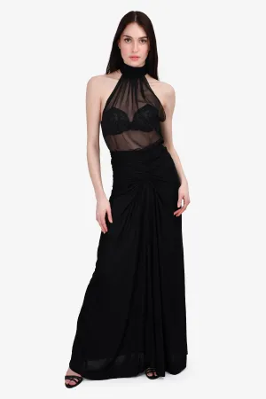 Saint Laurent 2022 Jupe Longue Noire Plissée Taille 36 (En l'état)