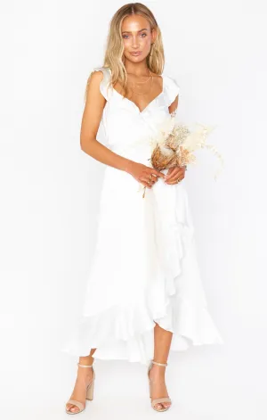 Robe enveloppante Samantha ~ Satin luxe ivoire