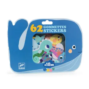 Ensemble d'autocollants d'animaux marins