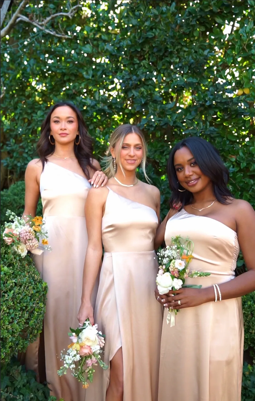 Robe Shannon Une Épaule ~ Satin Luxe Champagne