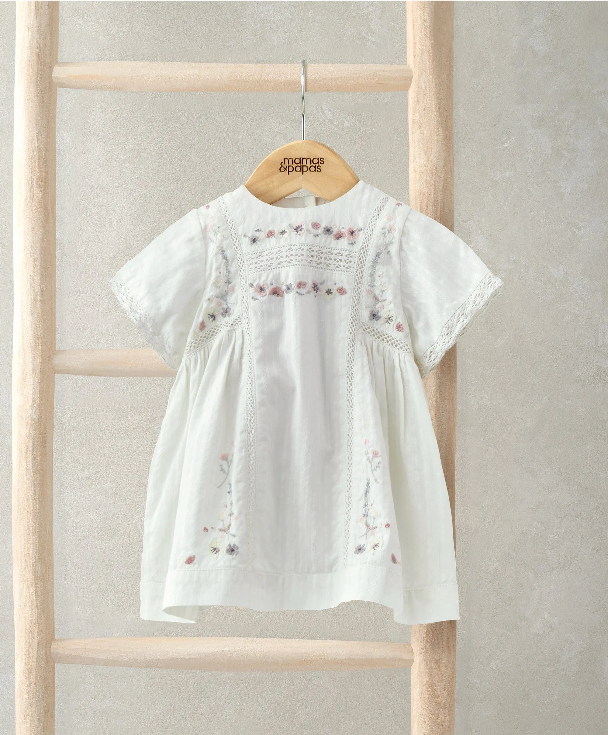 Robe courte en coton brodé - Imprimé floral pour bébés et enfants Mamas & Papas