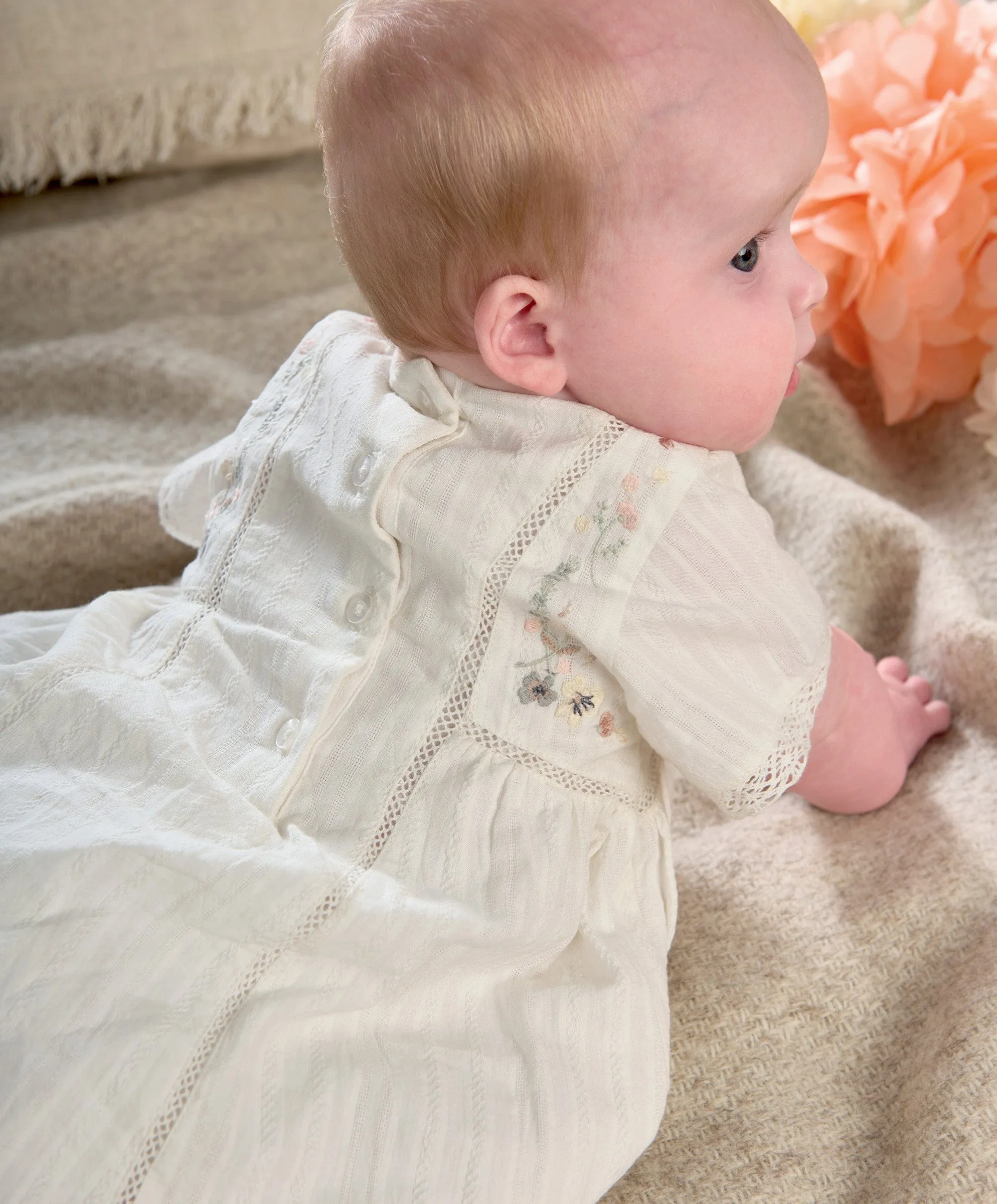 Robe courte en coton brodé - Imprimé floral pour bébés et enfants Mamas & Papas