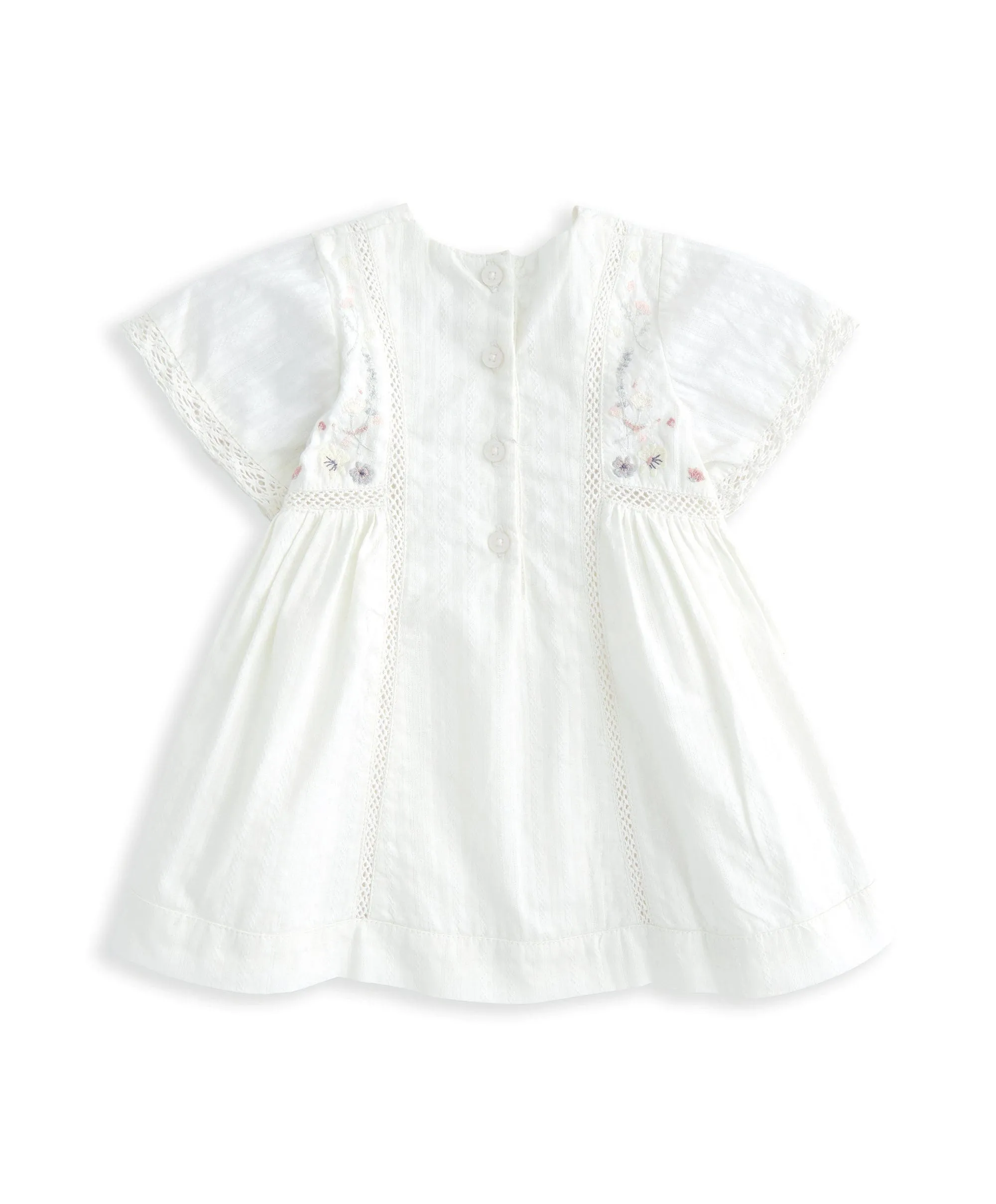 Robe courte en coton brodé - Imprimé floral