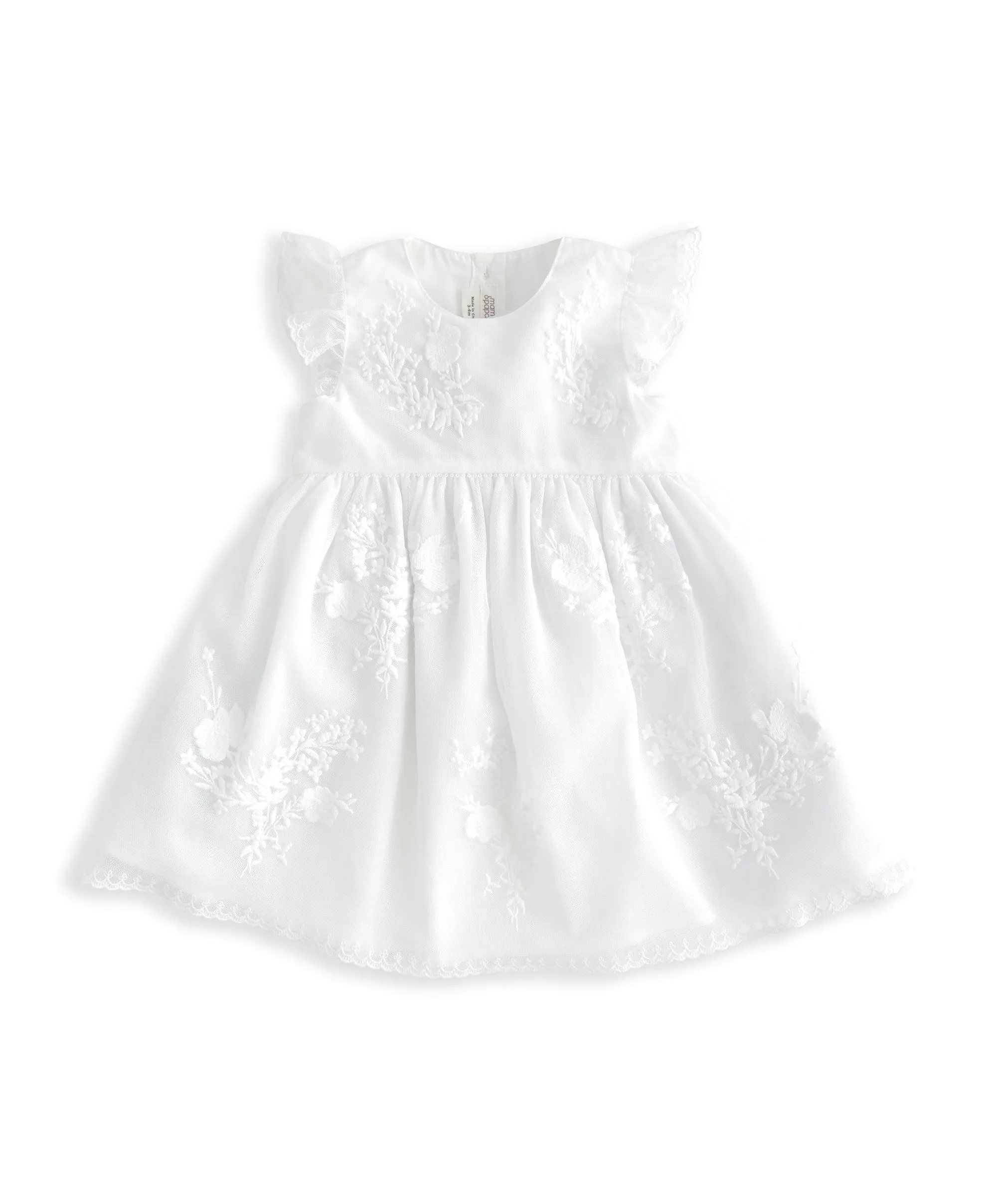 Robe courte en dentelle brodée - Imprimé floral