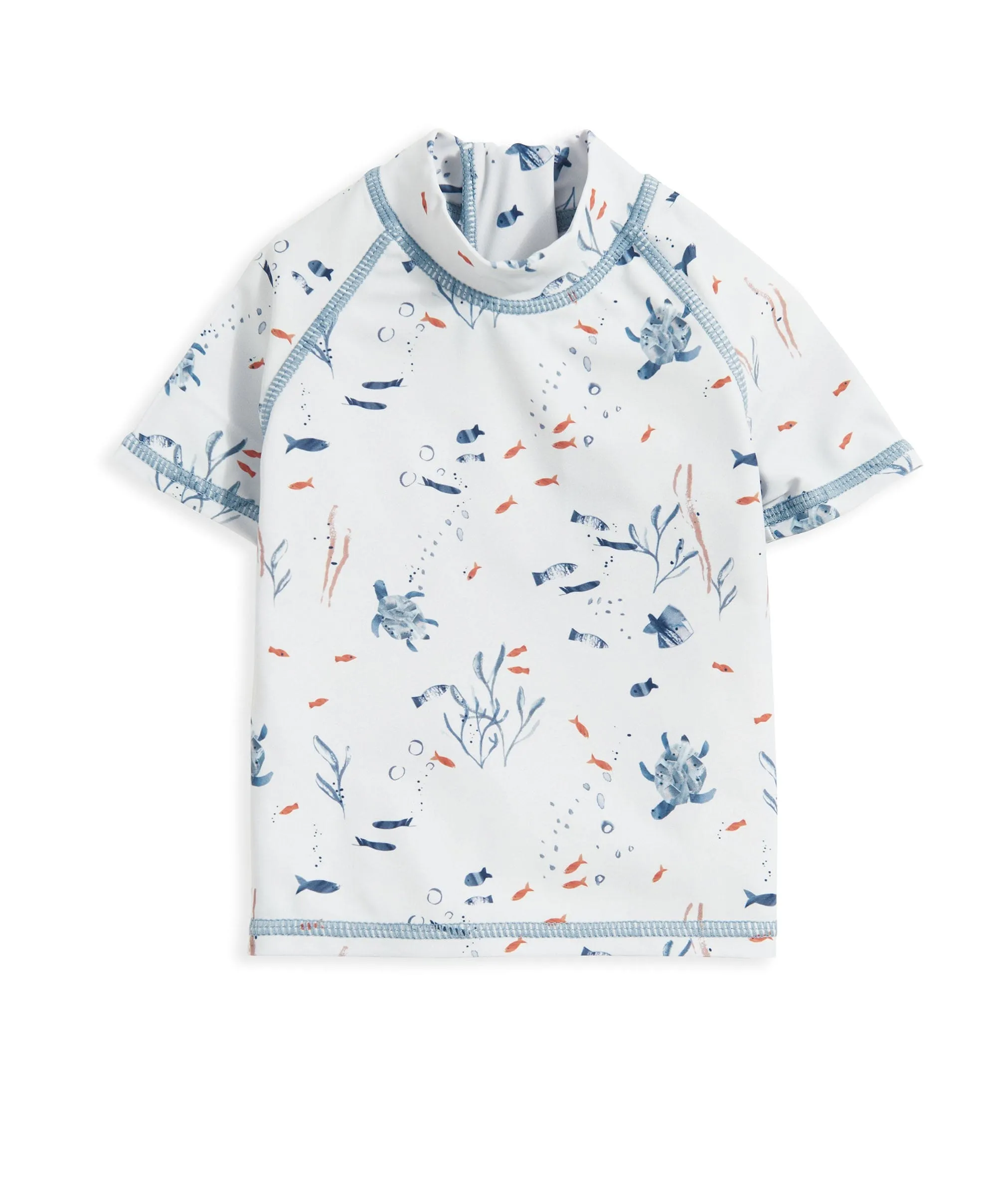 Maillot de bain à manches courtes anti-irritation - Bleu