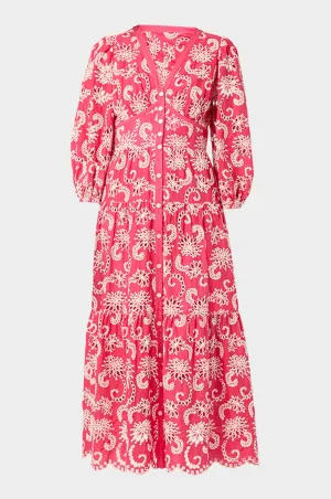 Robe Sicile en Framboise/Ivoire