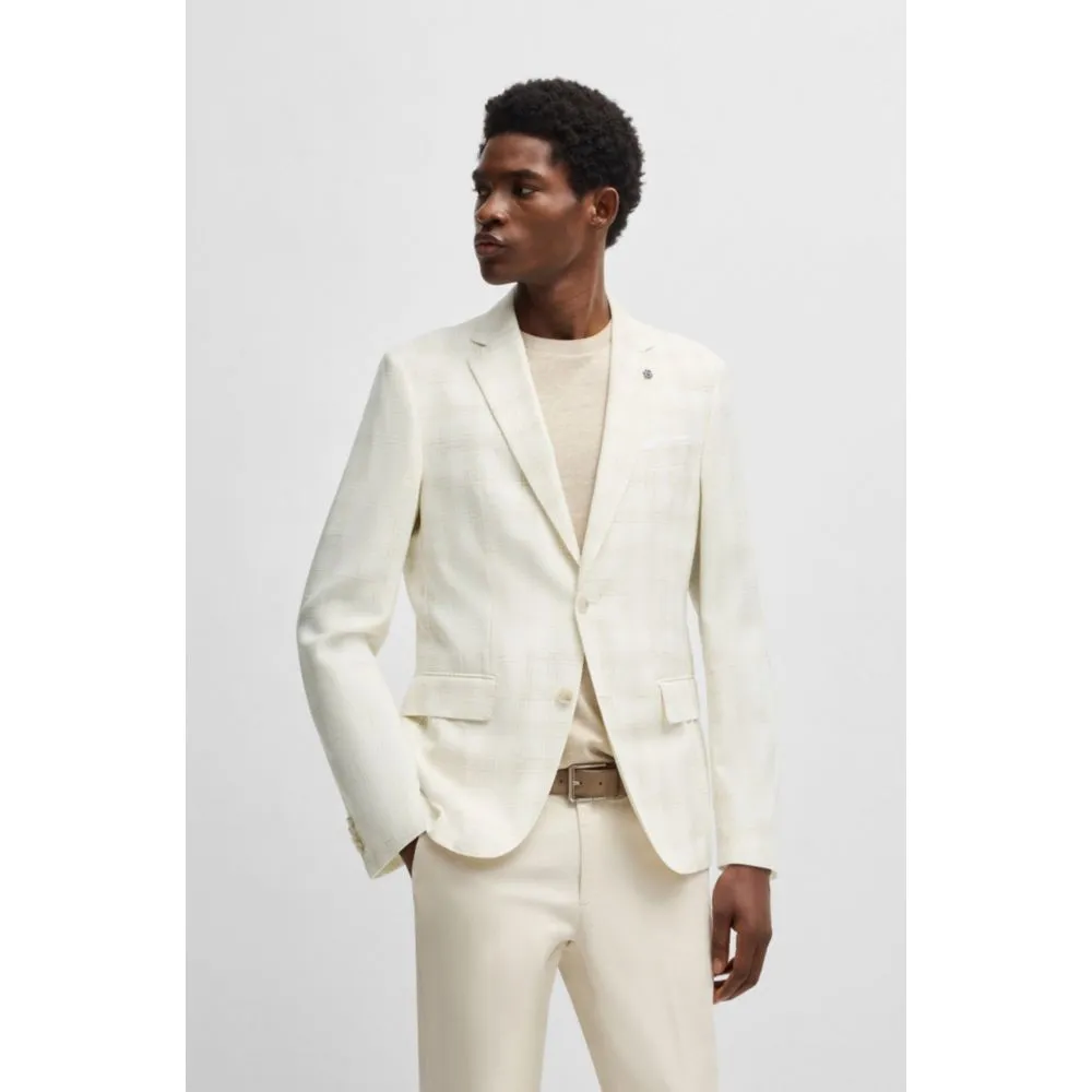 Veste de costume ajustée en laine mélangée à carreaux