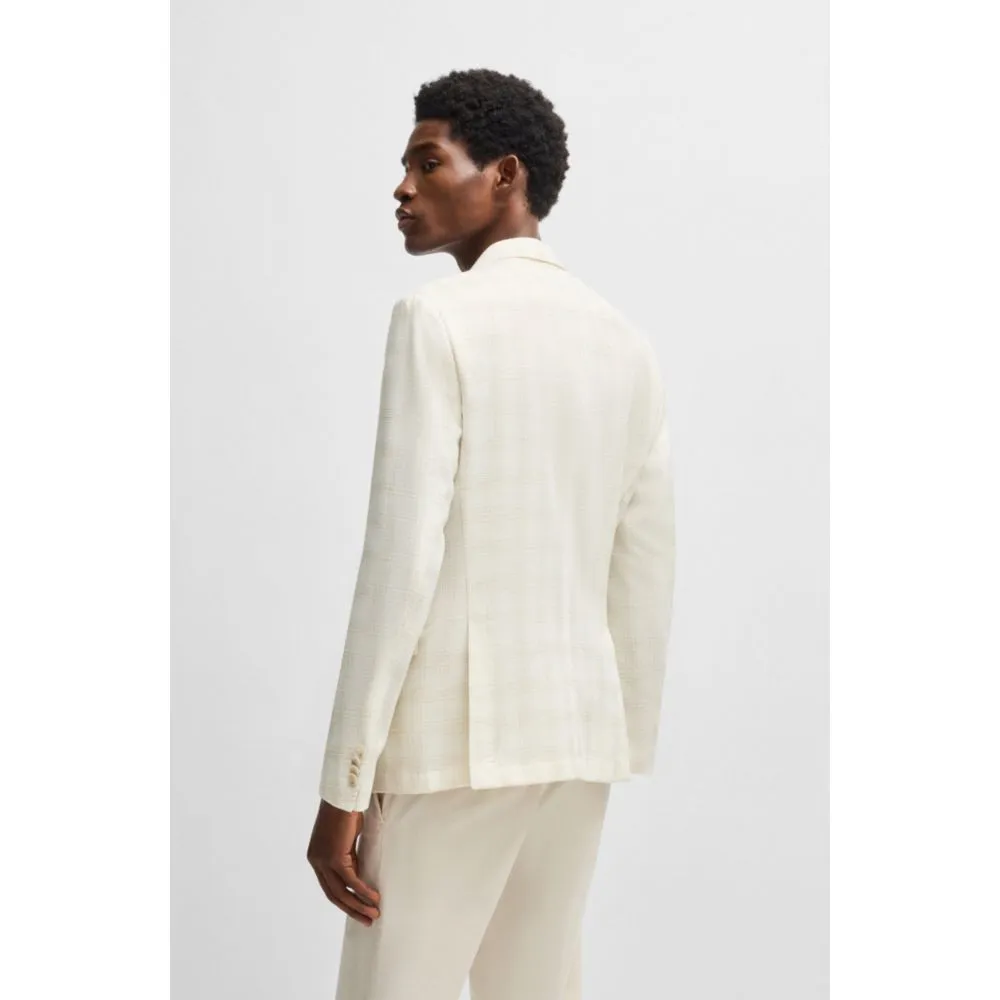Veste de costume ajustée en laine mélangée à carreaux