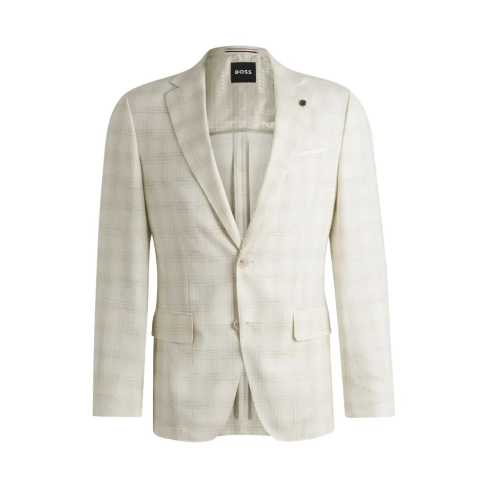 Veste de costume ajustée en laine mélangée à carreaux