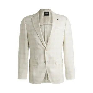 Veste de costume ajustée en laine mélangée à carreaux