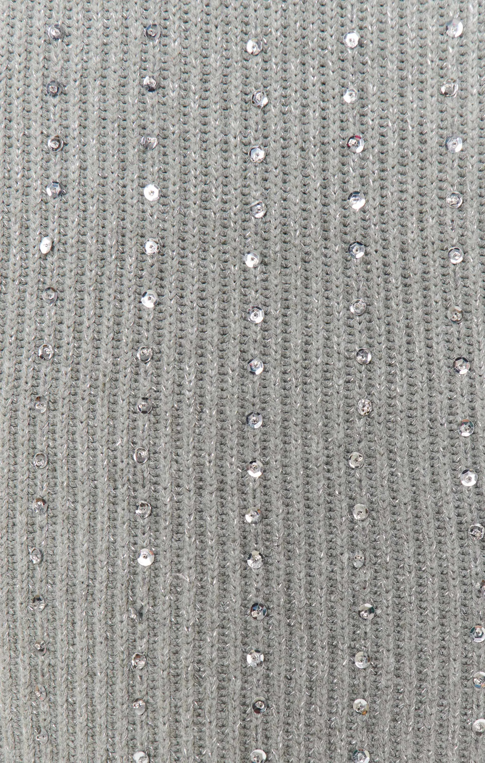 Robe pull sociale ~ Tricot à paillettes argentées