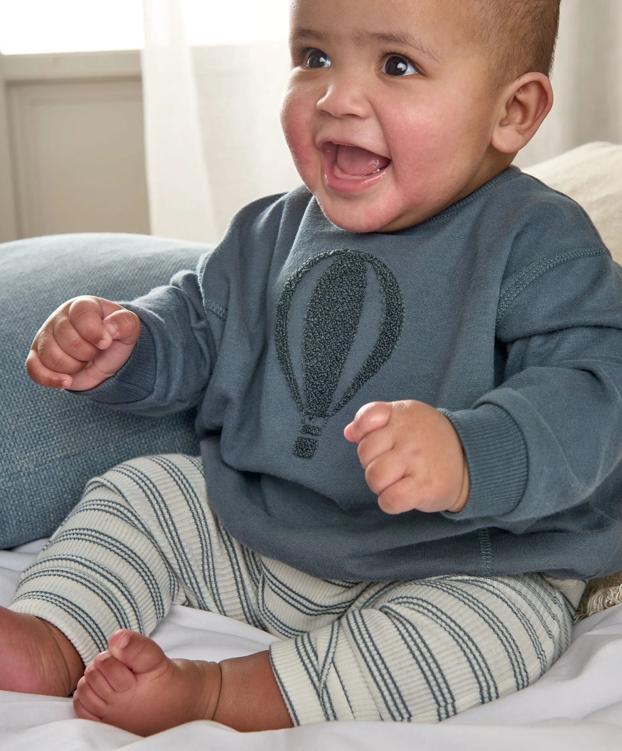 Ensemble Sweat à rayures et Legging Bébé Enfant Mamas & Papas