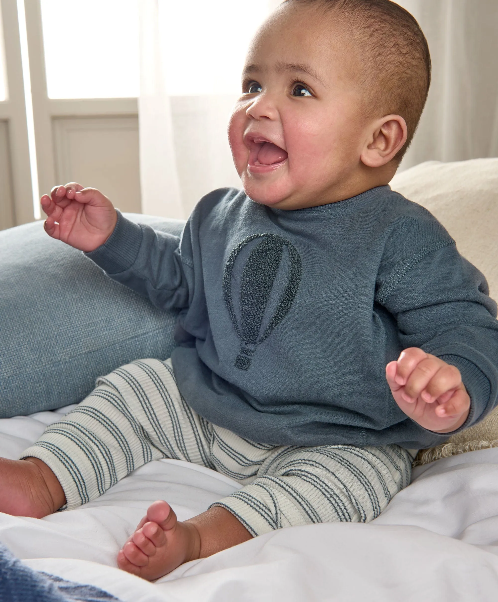 Ensemble Sweat à rayures et Legging Bébé Enfant Mamas & Papas