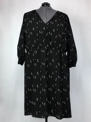 Robe Studio B Taille 3X Noir & Blanc à Carreaux Imitation Enveloppante