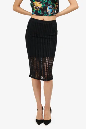 Jupe crayon en jersey perforé noir T By Alexander Wang Taille XS