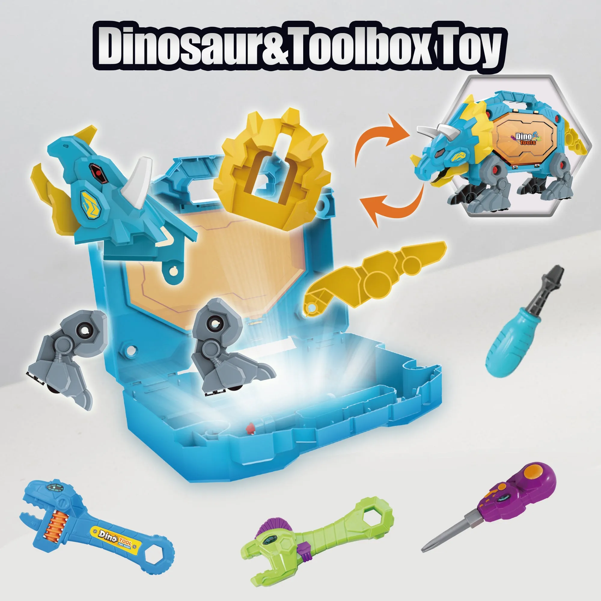Jouet Dinosaure à Démontage avec Grande Boîte à Outils
