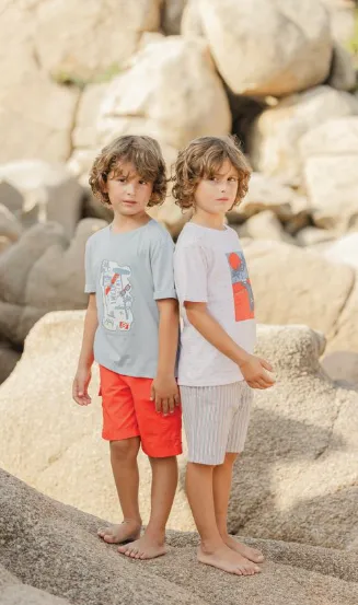 Tartine Et Chocolat Garçons Filles SHORT AVENTURE URBAINE 7BIS - Orange épicé
