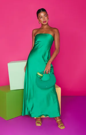 Robe tube Taylor ~ Satin luxe vert trèfle