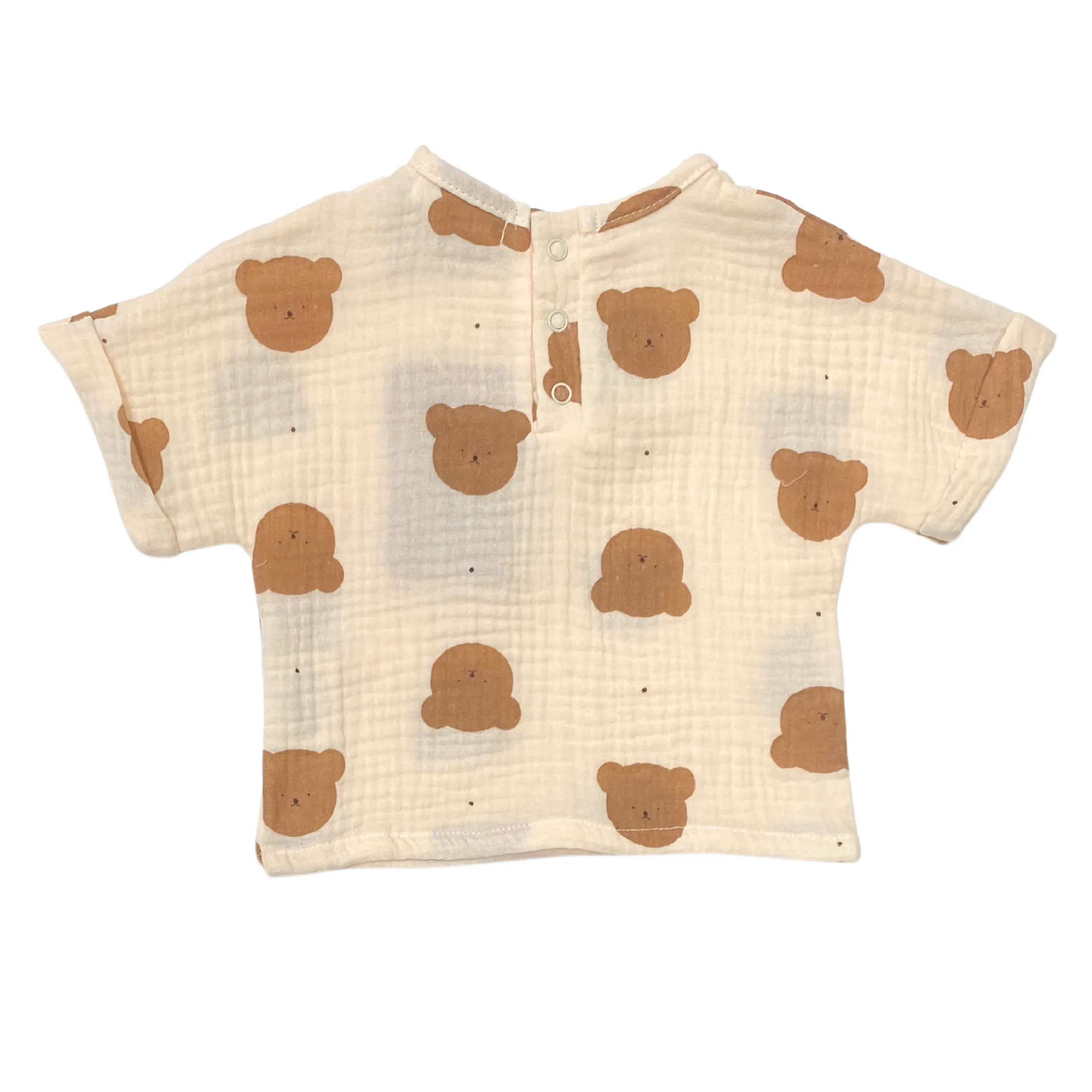 Ensemble Short et T-Shirt en Mousseline de Coton Bio Teddy