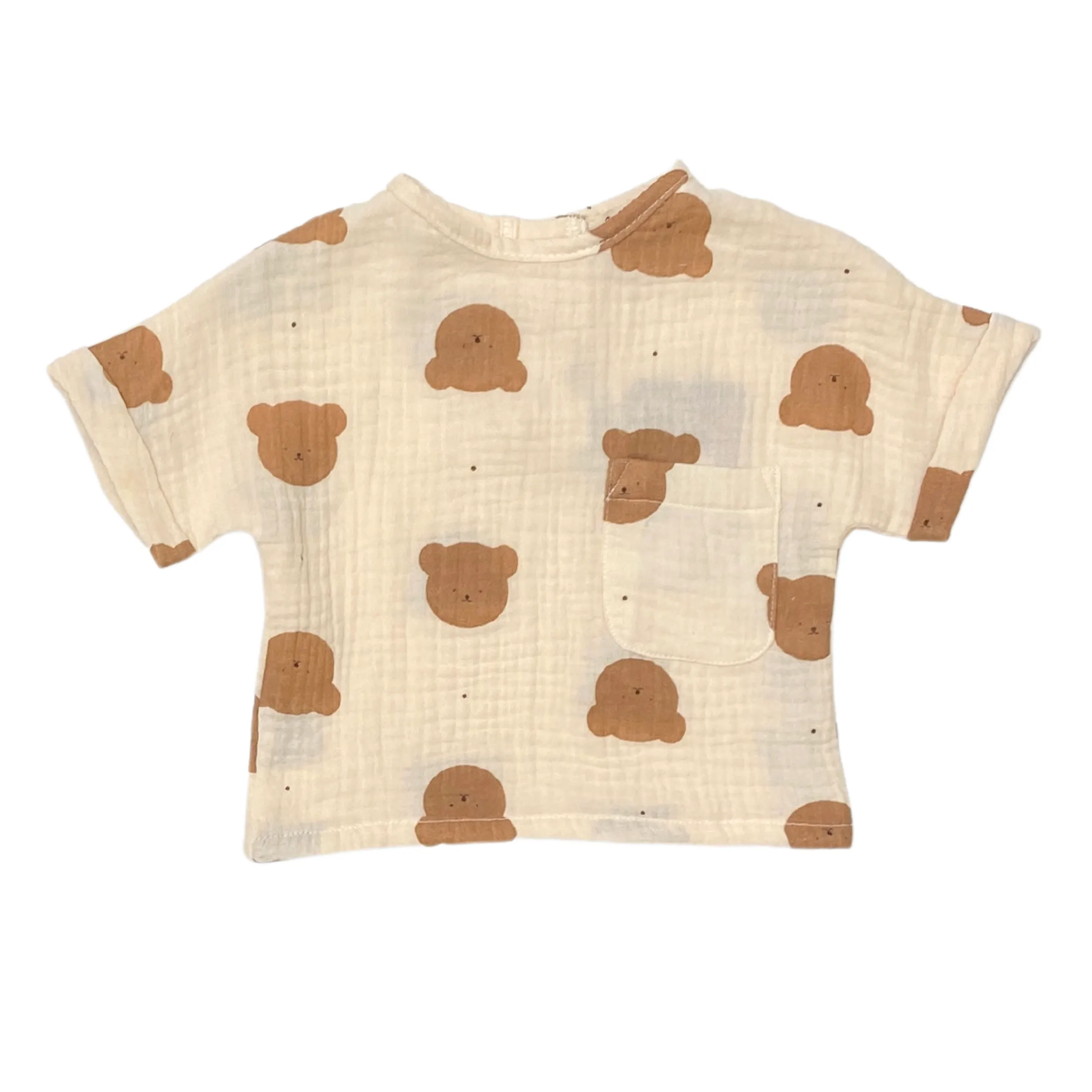 Ensemble Short et T-Shirt en Mousseline de Coton Bio Teddy