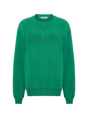 Sweat-shirt ample à texte imprimé