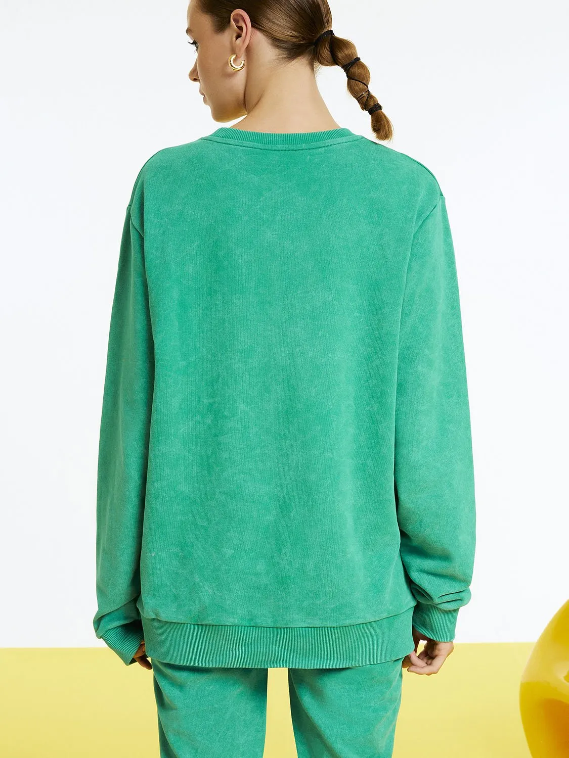Sweat-shirt ample à texte imprimé