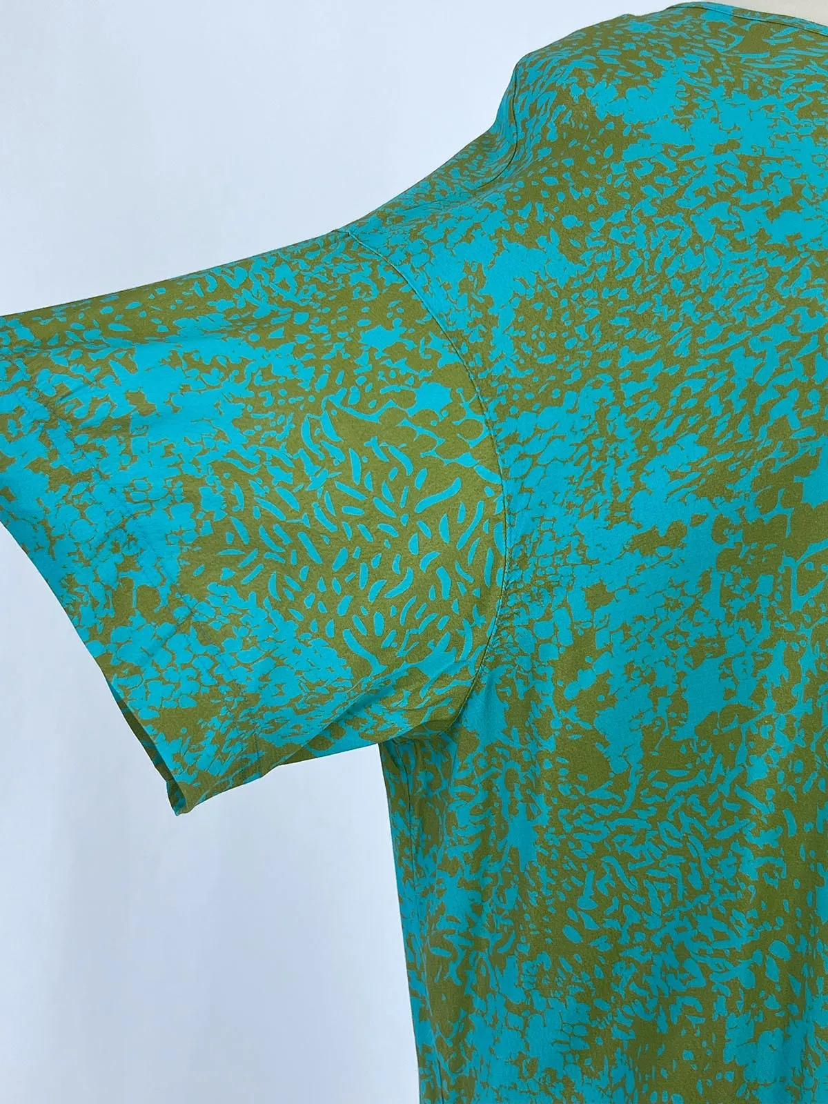 Le Kit. Taille 3X (24) Robe Animale Abstraite Turquoise & Lime