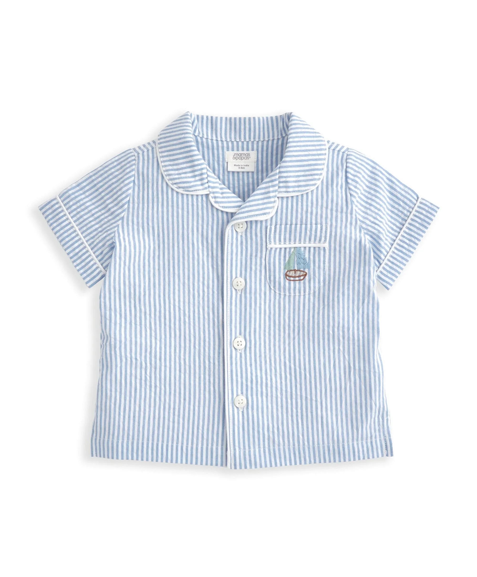 Ensemble Haut & Short (2 Pièces) - Rayures Bleues