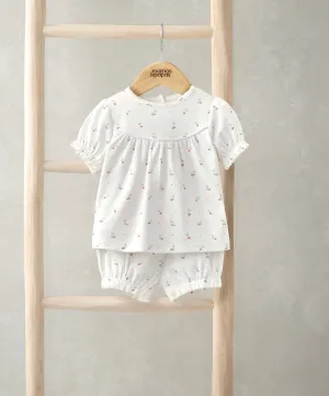 Ensemble Haut & Short (2 Pièces) - Imprimé Cœurs Cerise