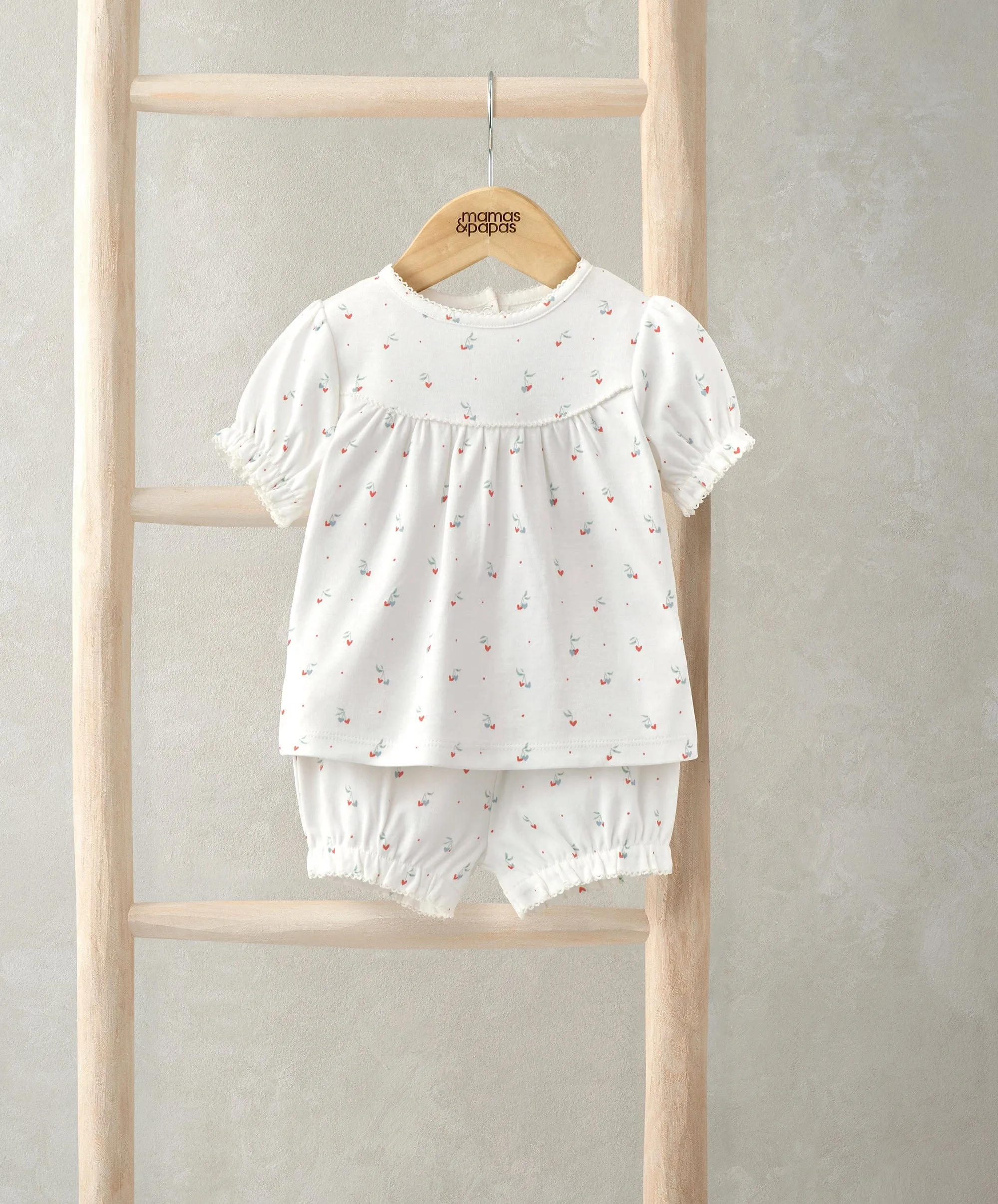 Ensemble Haut & Short (2 Pièces) - Imprimé Cœurs Cerise