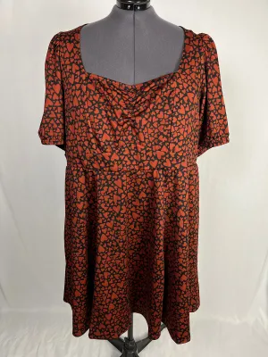 Robe Torrid Taille 5X (28) Cœurs Noir & Rouille NEUVE AVEC ÉTIQUETTE