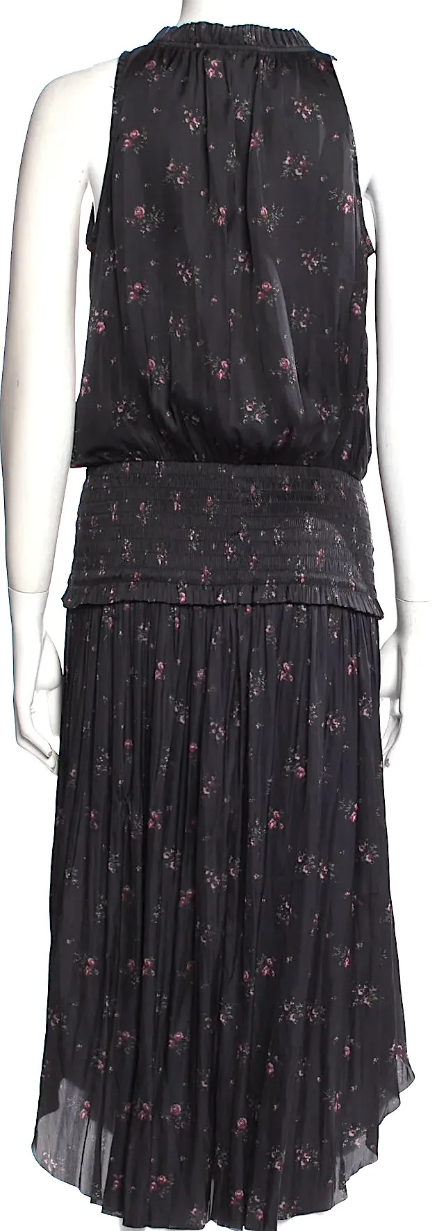 Robe longue semi-transparente à imprimé floral noir Ulla Johnson