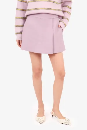 Valentino Jupe-Short en Laine/Soie Violet Taille 42