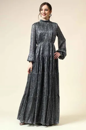 Robe Victoria en Lurex argenté