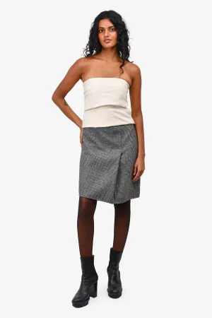 Weekend Max Mara Jupe en Laine Gris à Motif Pied-de-Poule Taille 2