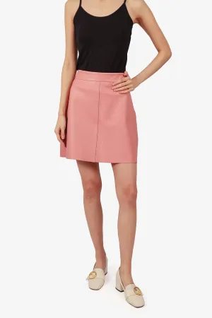 Weekend Max Mara Jupe Mini en Cuir Rose Taille 6