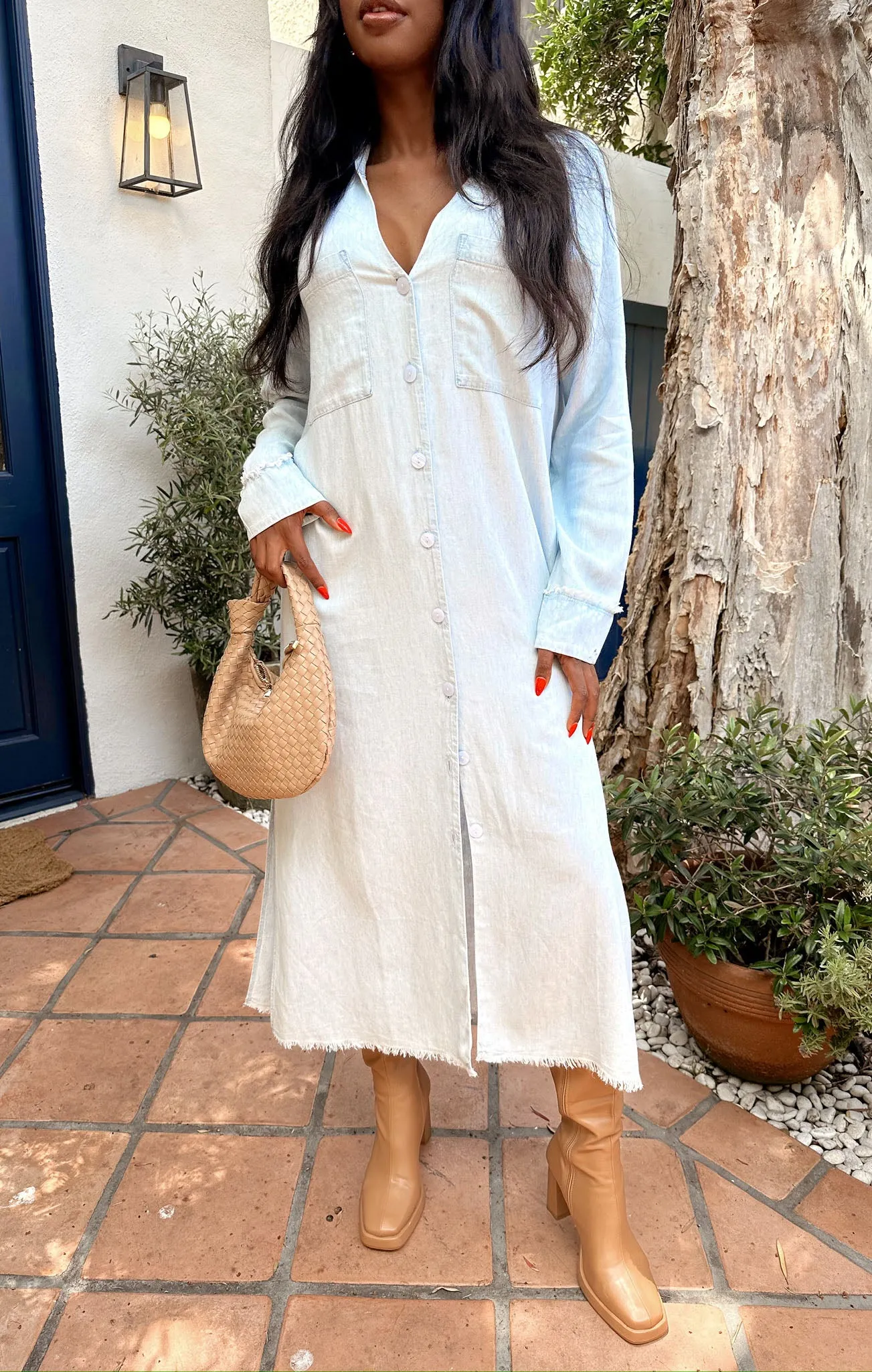 Robe longue Wilmington ~ Chambray clair