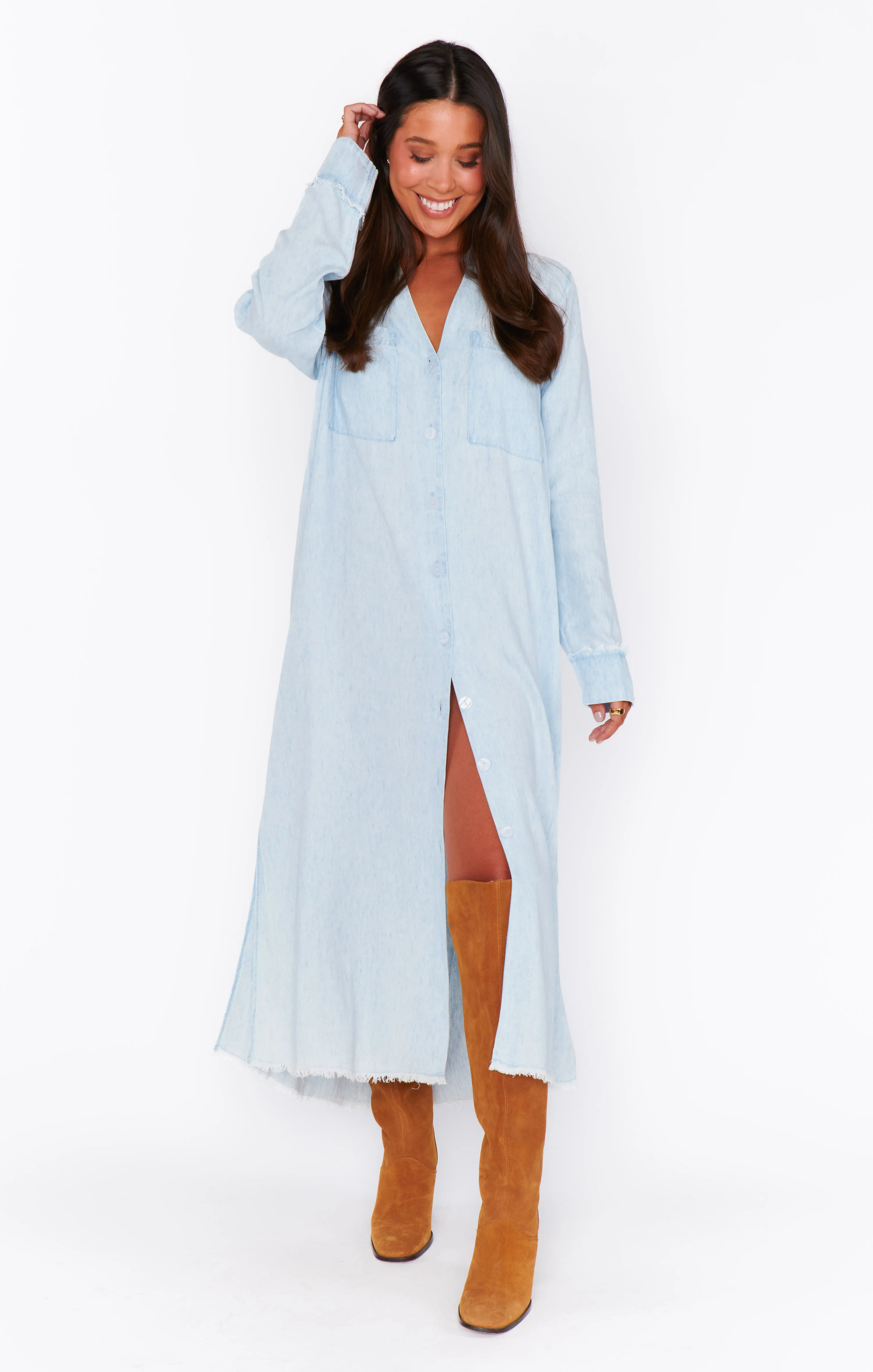 Robe longue Wilmington ~ Chambray clair