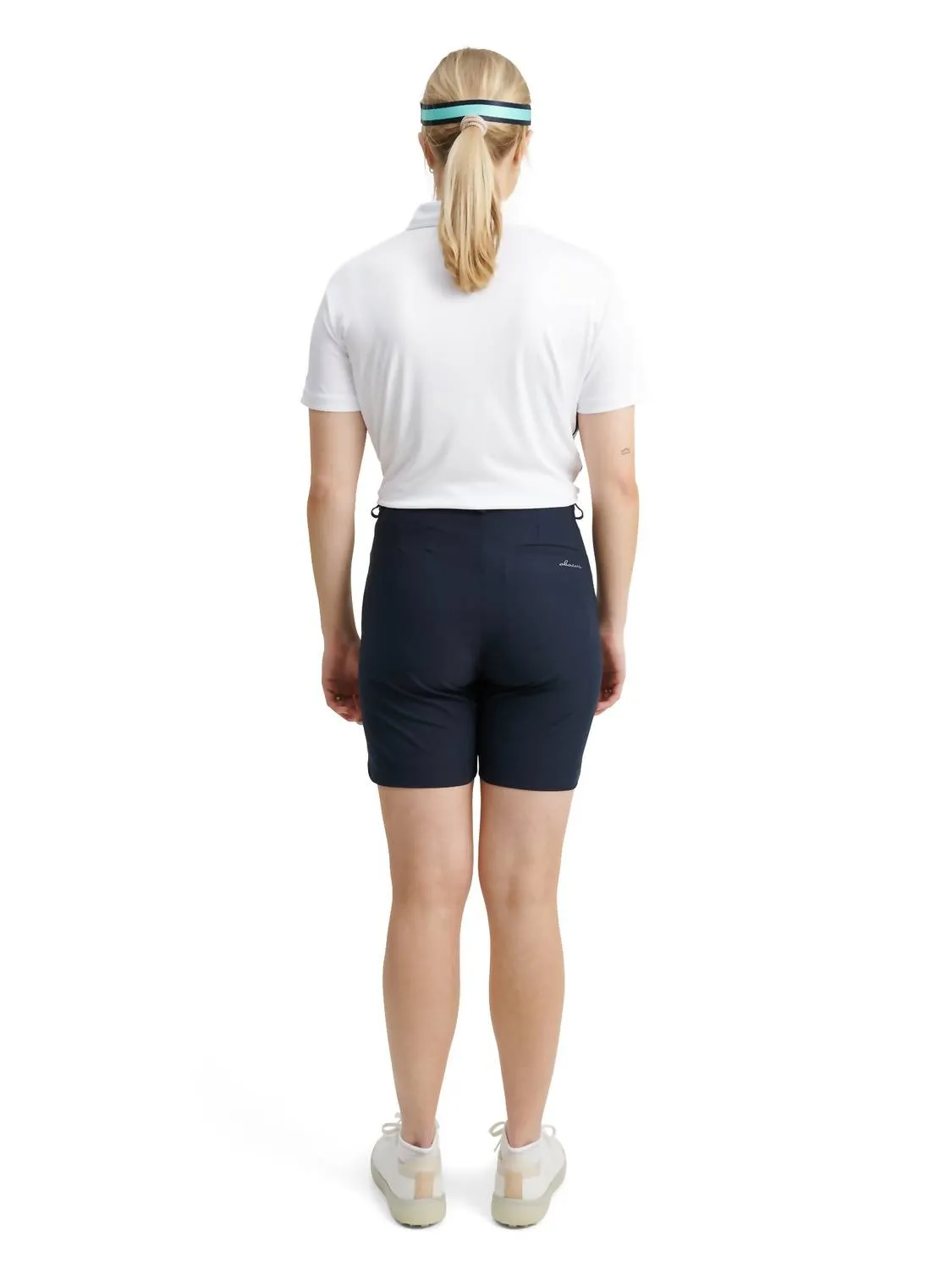Polo à rayures cerise pour femmes en aqua blanc