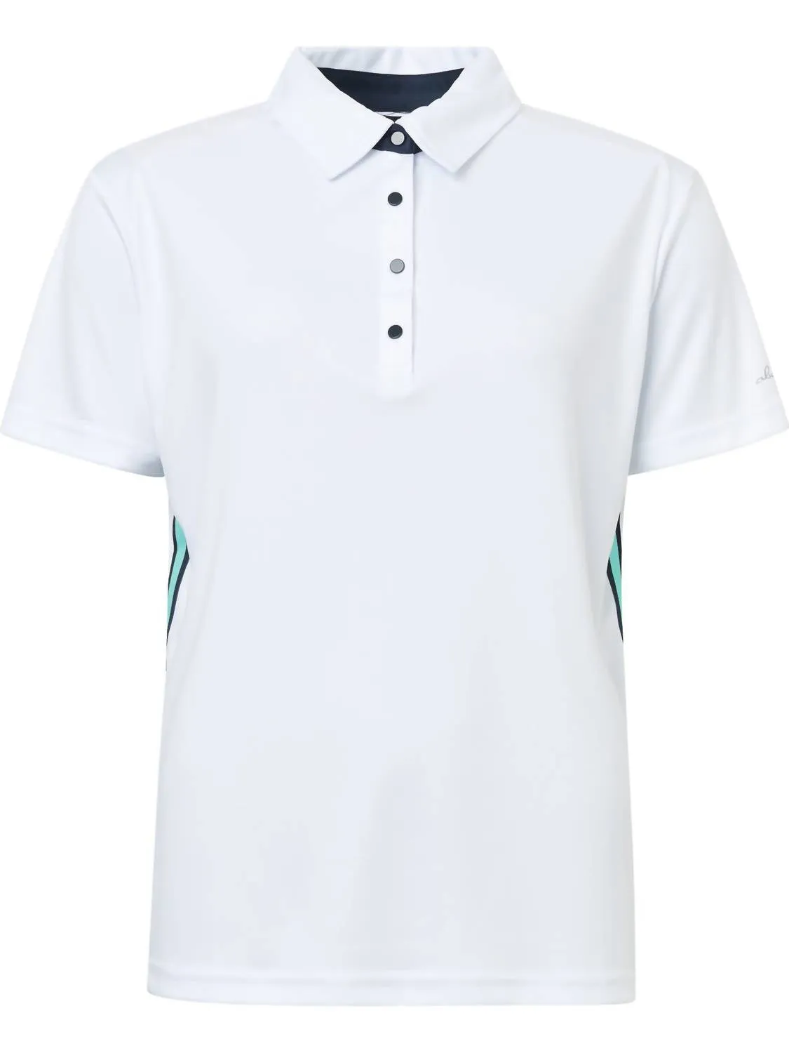 Polo à rayures cerise pour femmes en aqua blanc