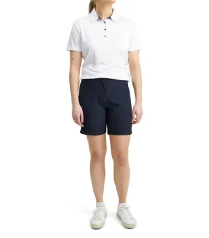 Polo à rayures cerise pour femmes en aqua blanc