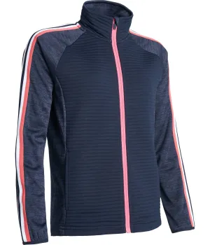 Cardigan Femme Turnberry 3D Rayé À Fermeture Éclair Marine