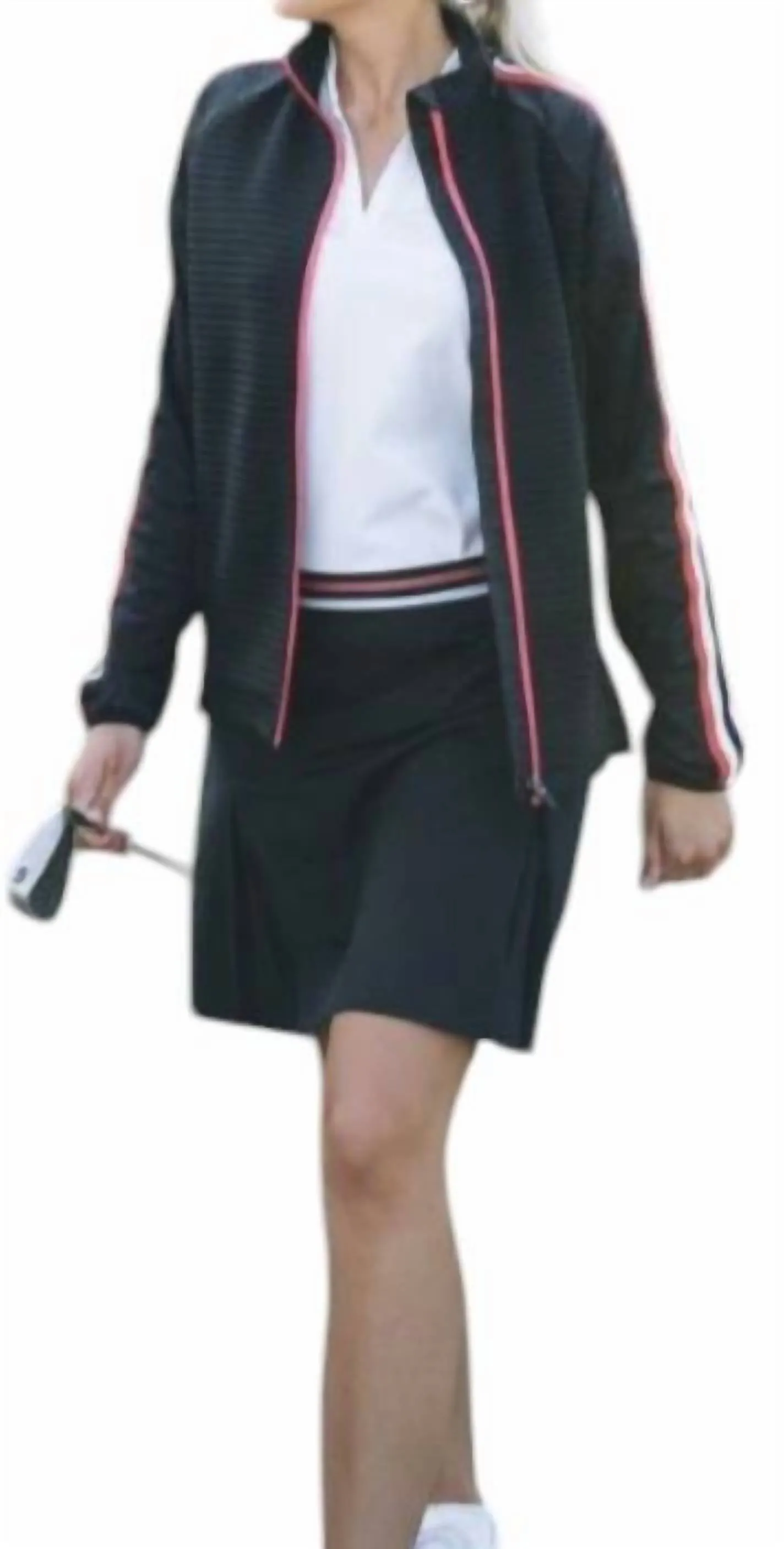 Cardigan Femme Turnberry 3D Rayé À Fermeture Éclair Marine