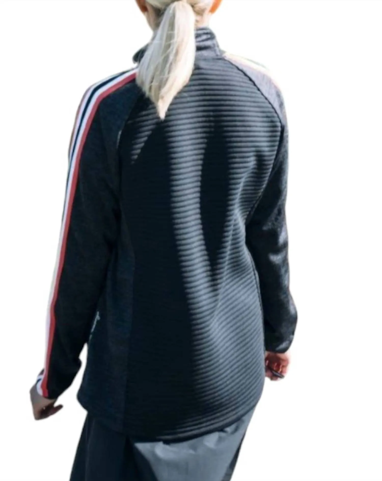 Cardigan Femme Turnberry 3D Rayé À Fermeture Éclair Marine