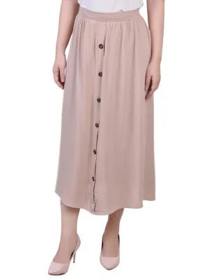 Jupe MIDI à boutons pour femme, Beige